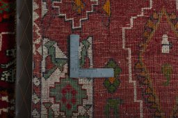 Close-up detail of 2000s Persian Gabbeh rug from Iran / Persia showing Wool weave