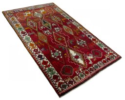 Close-up detail of 2000s Persian Gabbeh rug from Iran / Persia showing Wool weave
