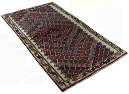 Close-up detail of 2000s Persian Gabbeh rug from Iran / Persia showing Wool weave