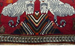 Central medallion detail of 1970s Persian Gabbeh rug from Iran / Persia