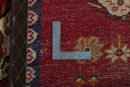 Close-up detail of 2000s Persian Gabbeh rug from Iran / Persia showing Wool weave