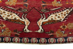 Central medallion detail of 2000s Persian Gabbeh rug from Iran / Persia