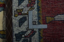 Close-up detail of 2000s Persian Gabbeh rug from Iran / Persia showing Wool weave