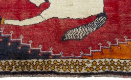 Central medallion detail of 2000s Persian Gabbeh rug from Iran / Persia