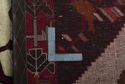 Close-up detail of 2000s Persian Gabbeh rug from Iran / Persia showing Wool weave