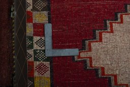 Close-up detail of 2000s Persian Gabbeh rug from Iran / Persia showing Wool weave