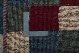 Close-up detail of 2000s Persian Gabbeh rug from Pakistan showing Wool weave
