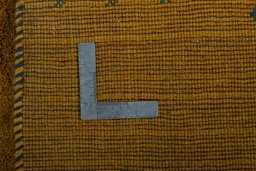 Close-up detail of New Persian Gabbeh rug from Iran / Persia showing Wool weave