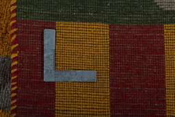 Close-up detail of New Persian Gabbeh rug from Iran / Persia showing Wool weave