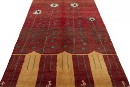 Surface texture of New Persian Gabbeh rug with natural Wool and intricate pattern