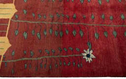Close-up detail of New Persian Gabbeh rug from Iran / Persia showing Wool weave