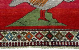 Central medallion detail of 2000s Persian Gabbeh rug from Iran / Persia