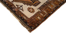 Backside of handmade 2000s Persian Gabbeh rug showing knot structure and weave density