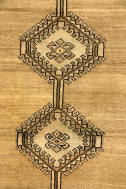 Close-up detail of 1990s Persian Gabbeh rug from Iran / Persia showing Wool weave