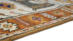 Central medallion detail of 1920s Persian Gabbeh rug from Iran / Persia