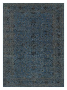Full view of New Farahan rug from Pakistan, 336 × 239 cm in Blue tones