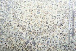 Close-up detail of 2000s Nain rug from Iran / Persia showing Wool weave