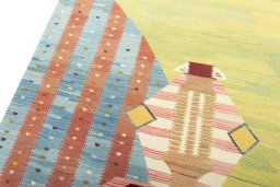 Surface texture of New Kilim Dastan rug with natural Wool and intricate pattern