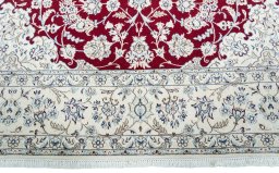 Full view of New Nain rug from Iran / Persia, 254 × 244 cm in Red tones