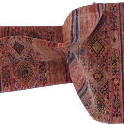 Full view of New Samarkand rug from Pakistan, 122 × 80 cm in Red tones