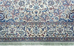 Full view of 2000s Nain rug from Iran / Persia, 298 × 200 cm in Beige tones