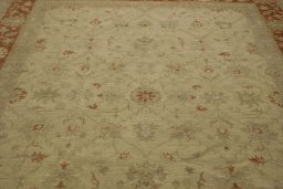 Backside of handmade New Farahan rug showing knot structure and weave density