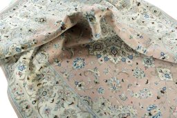 Surface texture of New Kashan rug with natural Wool and intricate pattern