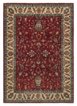 Full view of New Farahan rug from Pakistan, 185 × 130 cm in Red tones