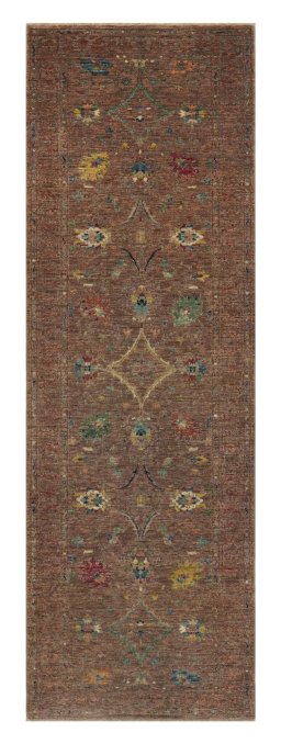 Full view of New Farahan rug from Pakistan, 247 × 79 cm in Beige tones