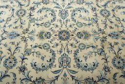Central medallion detail of 2000s Kashan rug from Iran / Persia