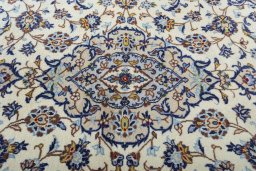 Central medallion detail of 2000s Kashan rug from Iran / Persia