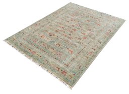 Close-up detail of New Samarkand rug from Pakistan showing Wool weave