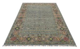 Surface texture of New Samarkand rug with natural Wool and intricate pattern
