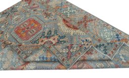 Central medallion detail of New Kazak rug from Pakistan