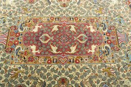 Central medallion detail of New Ghom rug from Iran / Persia