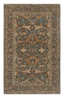 Full view of New Farahan rug from Pakistan, 124 × 80 cm in Gray tones