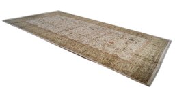 Surface texture of 1990s Jaipur rug with natural Wool and intricate pattern