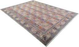 Close-up detail of 2000s Moud rug from Iran / Persia showing Wool weave