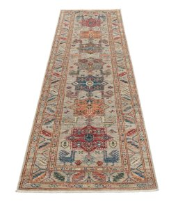 Surface texture of New Kazak rug with natural Wool and intricate pattern