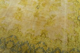 Close-up detail of 1950s Vintage rug from Pakistan showing Wool weave
