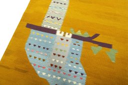Surface texture of New Kilim Dastan rug with natural Wool and intricate pattern