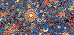 Central medallion detail of New Farahan rug from Pakistan