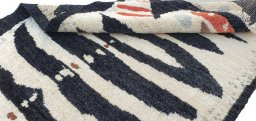 Close-up detail of New Morocco rug from Pakistan showing Wool weave
