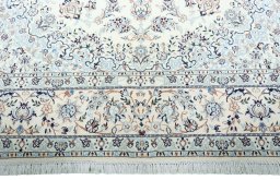 Full view of New Nain rug from Iran / Persia, 364 × 248 cm in Beige tones