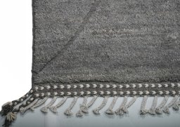Corner detail of New Morocco rug showing border pattern and Wool pile