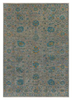 Full view of New Farahan rug from Pakistan, 235 × 168 cm in Gray tones