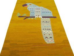 Close-up detail of New Kilim Dastan rug from Turkey showing Wool weave