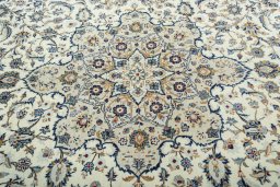 Central medallion detail of 2000s Kashan rug from Iran / Persia