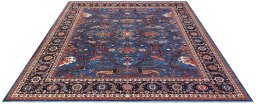 Corner detail of New Farahan rug showing border pattern and Wool pile