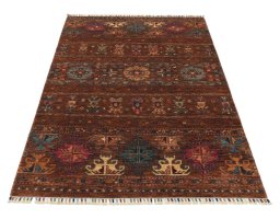 Surface texture of New Samarkand rug with natural Wool and intricate pattern